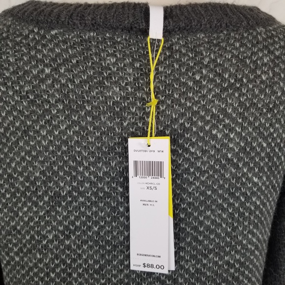 BCBGeneration Long Sleeve Knit Tunic Dress Heather Charcoal XS\S NWT - Picture 6 of 7